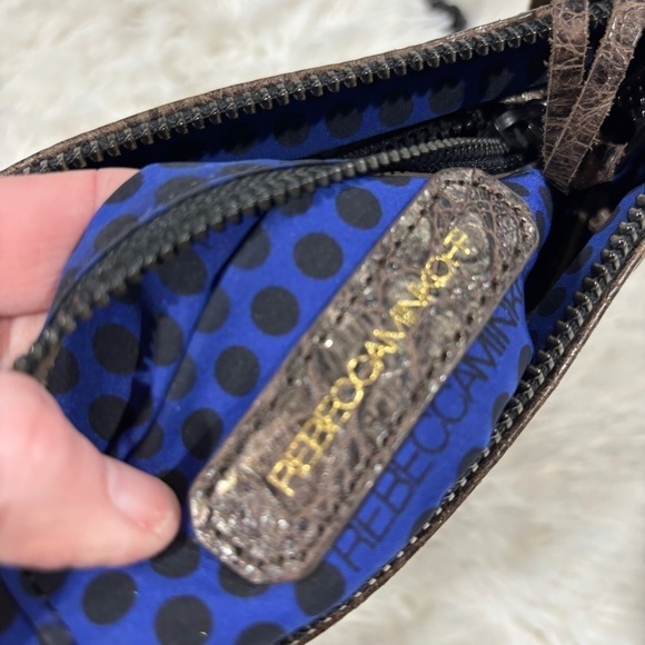 Rebecca Minkoff Mini Mac Croc Green Gold Chain crossbody purse Bag Embossed - Picture 11 of 14